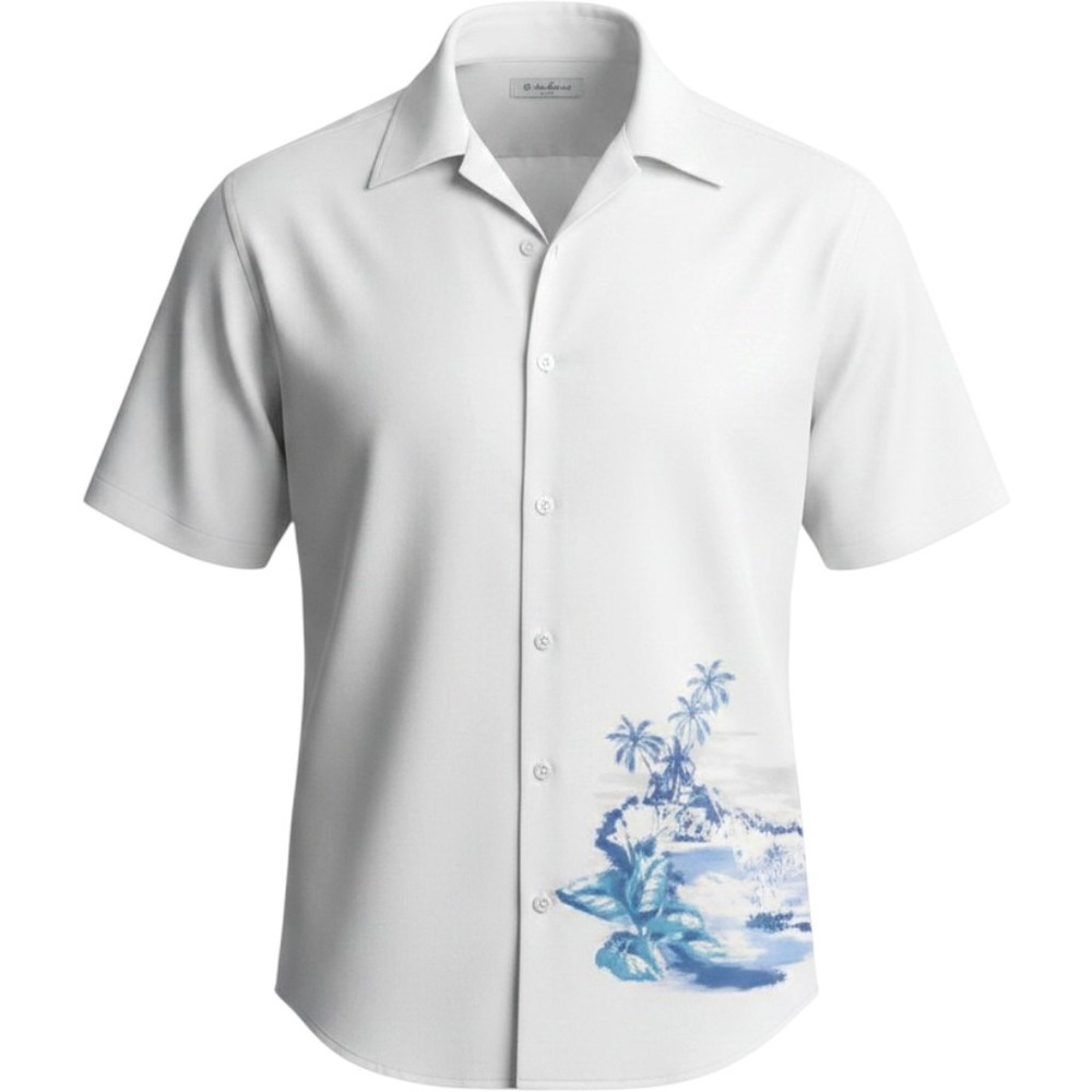 NWT CUBAVERA‎ Short Sleeve White Linen Blend Collared Shirt Size XL Brand New